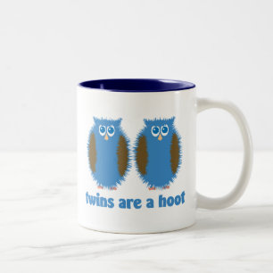 Twin Owls Blue Tweekleurige Koffiemok