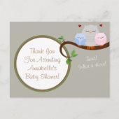 Twin Owls Boy & Girl Bedankt Briefkaart (Voorkant)