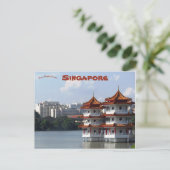 Twin Pagodas Chinese Tuin Singapore Briefkaart (Staand voorkant)