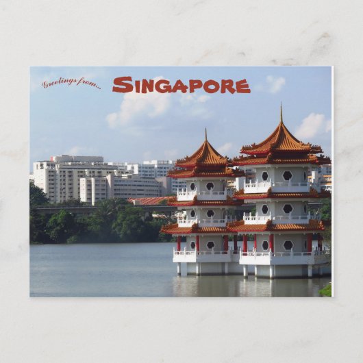 Twin Pagodas Chinese Tuin Singapore Briefkaart (Voorkant)