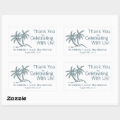 Twin Palm Trees Blue Tropical Rechthoekige Sticker (Vel)