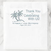 Twin Palm Trees Blue Tropical Rechthoekige Sticker (Tas)