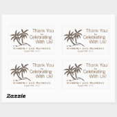 Twin Palm Trees Brown Tropical Rechthoekige Sticker (Vel)
