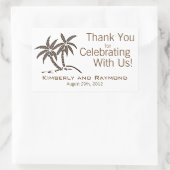 Twin Palm Trees Brown Tropical Rechthoekige Sticker (Tas)