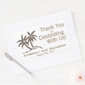 Twin Palm Trees Brown Tropical Rechthoekige Sticker (Envelop)