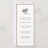 Twin Palm Trees Tropical Brown Wedding Invitation Kaart (Voorkant)