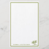 Twin Palm Trees Tropical Green persoonlijk Briefpapier (Voorkant)