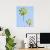 Twin Palms in zachte focus Poster (Thuiskantoor)