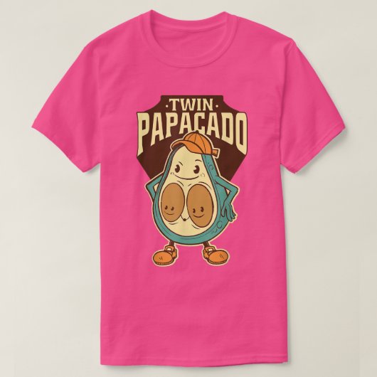 Twin Papacado Avocado Pap Papa Fathers Day en Pa T-shirt (Design voorkant)
