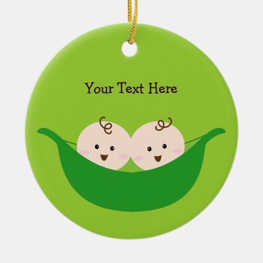 Twin Pea Pods (aanpasbaar) Keramisch Ornament (Voorkant)