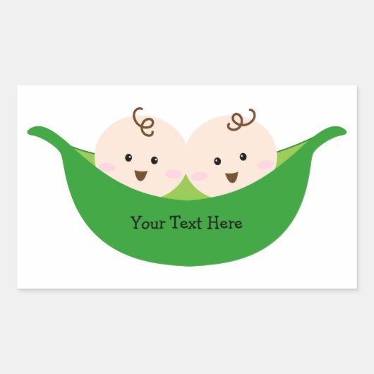 Twin Pea Pods (aanpasbaar) Rechthoekige Sticker (Voorkant)