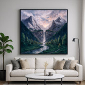Twin Peak Herfsten - Serene schilderachtige landsc Poster