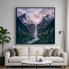 Twin Peak Herfsten - Serene schilderachtige landsc Poster