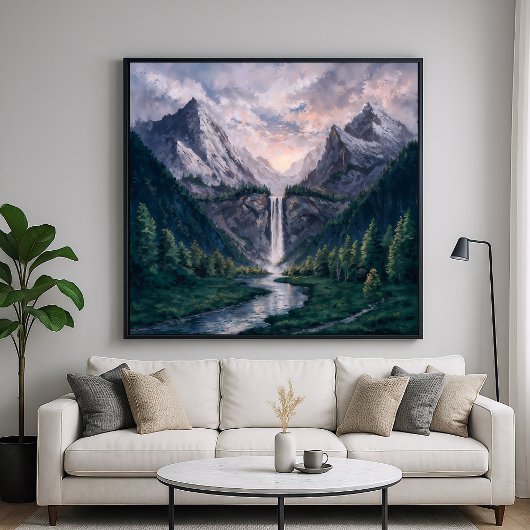 Twin Peak Herfsten - Serene schilderachtige landsc Poster