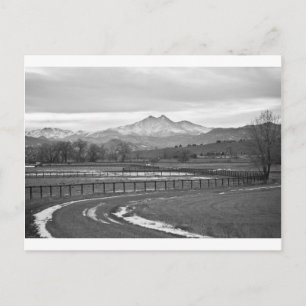 Twin Peaks Mt Meeker and Langen Peak BW Land Briefkaart