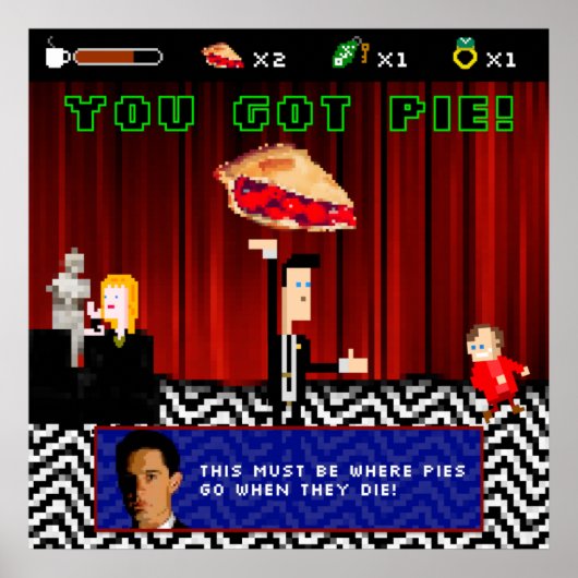 Twin Peaks Retro Video Game Poster - Black Lodge (Voorkant)