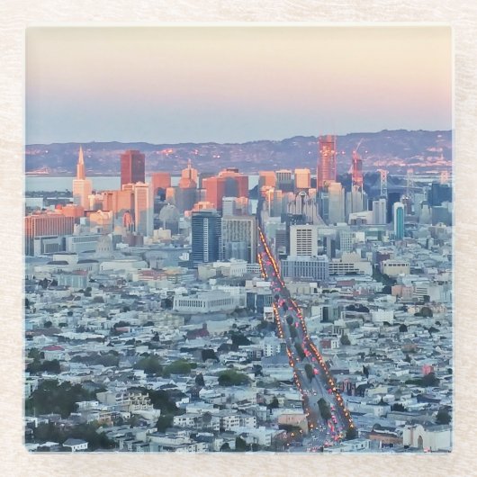 Twin Peaks San Fransisco Glazen Onderzetter (Voorkant)