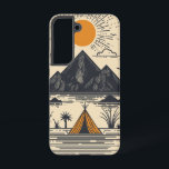 Twin Peaks Sunrise telefoonhoesje Samsung Galaxy Hoesje<br><div class="desc">Tweelingpieken weerspiegelen een stralende zonsopgang in dit symmetrische ontwerp met  texturen en rustige schoonheid.</div>