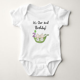 Twin Peas in a Pod 2e Verjaardag T-shirts en gesch
