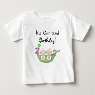 Twin Peas in a Pod 2e Verjaardag T-shirts en gesch