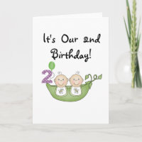 Twin Peas in a Pod 2e Verjaardag T-shirts en gesch