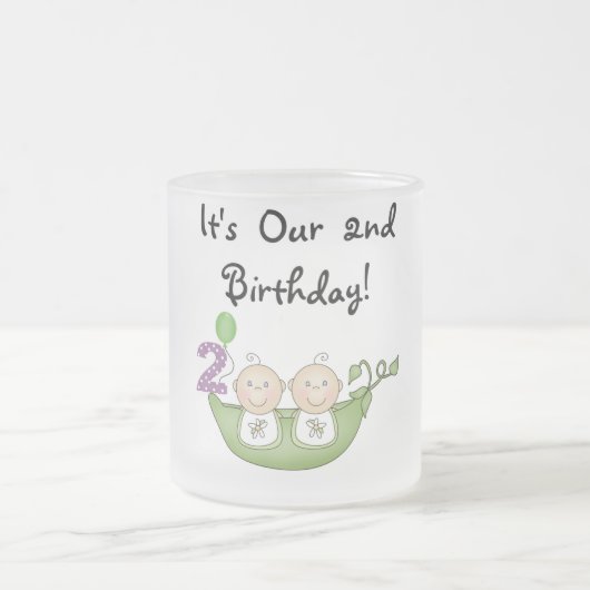 Twin Peas in a Pod 2e Verjaardag T-shirts en gesch Matglas Koffiemok (Center)