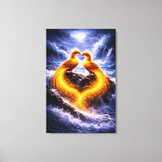 Twin Phoenixes of Eternal Light Canvas Afdruk