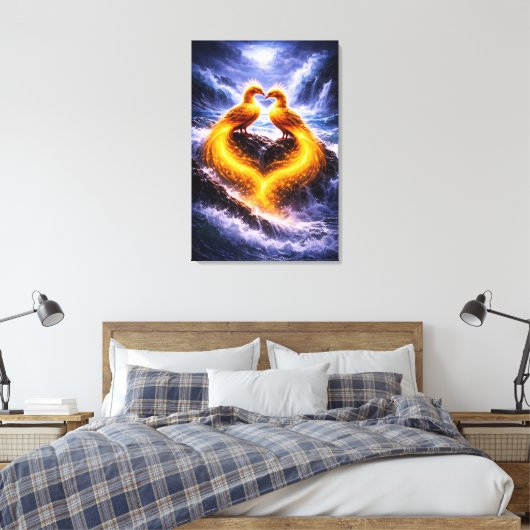 Twin Phoenixes of Eternal Light Canvas Afdruk (Insitu (Slaapkamer))