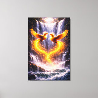 Twin Phoenixes of Eternal Light Canvas Afdruk