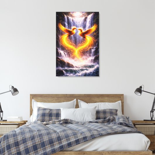 Twin Phoenixes of Eternal Light Canvas Afdruk (Insitu (Slaapkamer))