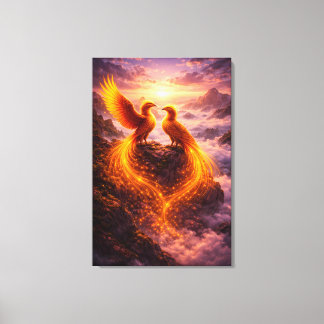 Twin Phoenixes of Eternal Light Canvas Afdruk
