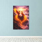 Twin Phoenixes of Eternal Light Canvas Afdruk (Insitu (Houten vloer))