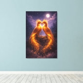 Twin Phoenixes of Eternal Light Canvas Afdruk (Insitu (Houten vloer))