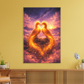 Twin Phoenixes of Eternal Light Canvas Afdruk (Insitu (Woonkamer))