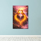 Twin Phoenixes of Eternal Light Canvas Afdruk (Insitu (Houten vloer))
