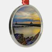 Twin Pier Morning Metalen Ornament (Rechts)