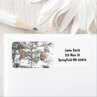 "Twin Pinecones" door MDG-Adresetiketten Etiket