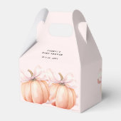 TWIN Pink Bow Pumpkin Baby Shower Favor Box Bedankdoosjes (Achterkant)