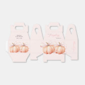 TWIN Pink Bow Pumpkin Baby Shower Favor Box Bedankdoosjes (Uitgevouwen)
