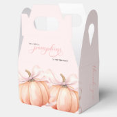 TWIN Pink Bow Pumpkin Baby Shower Favor Box Bedankdoosjes (Geopend)