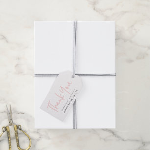 Twin Pink Girly Moderne Typografie Stijlvolle Dank Cadeaulabel