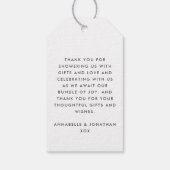 Twin Pink Girly Moderne Typografie Stijlvolle Dank Cadeaulabel (Achterkant)