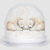 Twin Polar Bears Double Snuggles  Sneeuwbol (Voorkant)