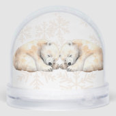 Twin Polar Bears Double Snuggles  Sneeuwbol (Achterkant)