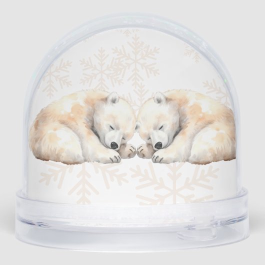 Twin Polar Bears Double Snuggles  Sneeuwbol (Achterkant)