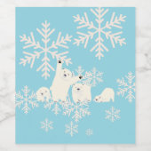 Twin Polar Beren Baby shower Wijn Etiket (Enkel label)