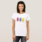 Twin Pop, bevroren Popsicles Ice Lolly Yellow Blue T-shirt (Voorkant volledig)