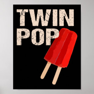 Twin Pop Shirt cadeau voor opa tweeling vader vade Poster