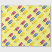 Twin Poppen Popsicles Ice Lolly Lollies Summertime Cadeaupapier (Vlak)