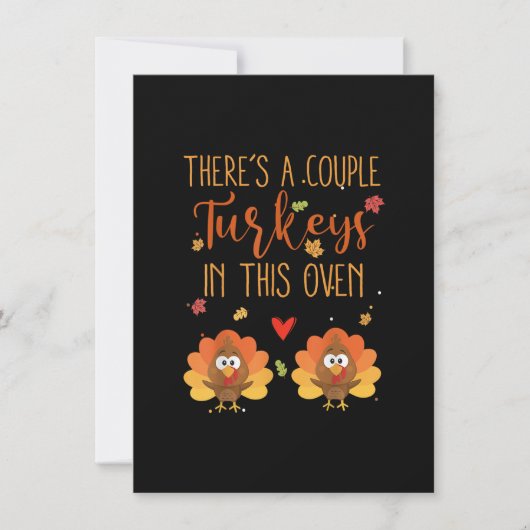 Twin Pregnancy Announcement Baby Reveal Thanksgivi Kaart (Voorkant)